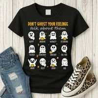 Halloween School Counselor DonT Ghost Your Feeling Teacher Women's T-Shirt thumb 3