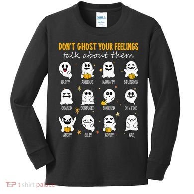 Halloween School Counselor DonT Ghost Your Feeling Teacher Kids Long Sleeve Shirt