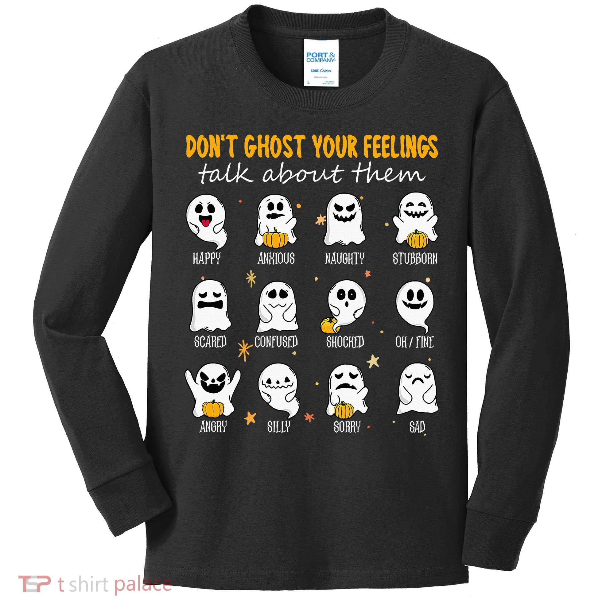 Halloween School Counselor DonT Ghost Your Feeling Teacher Kids Long Sleeve Shirt