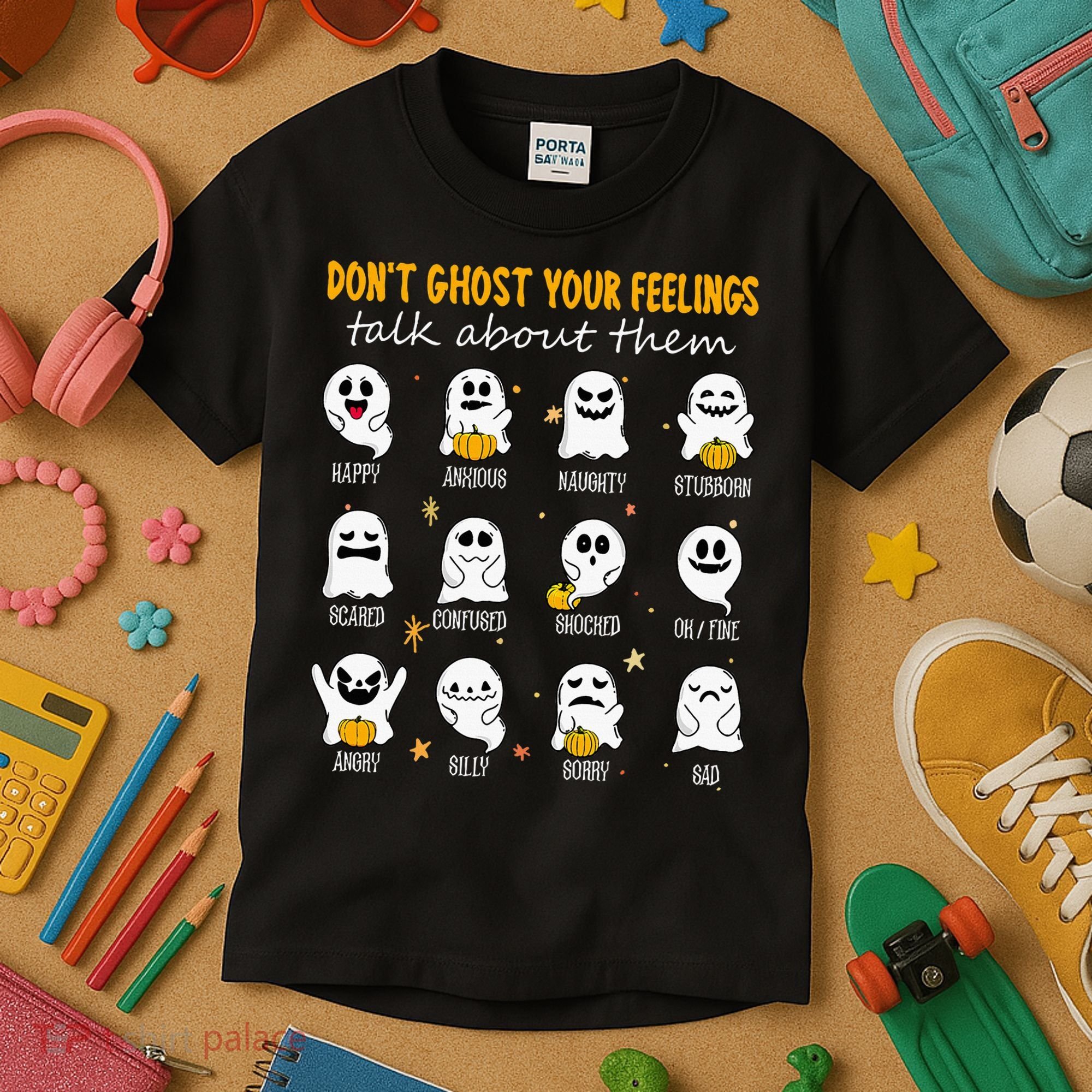 Halloween School Counselor DonT Ghost Your Feeling Teacher Kids T-Shirt