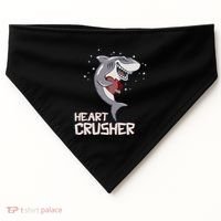 Heart Shark Crusher Valentines Day Cute Vgiftday Gift USA-Made Doggie Bandana thumb 0