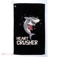 Heart Shark Crusher Valentines Day Cute Vgiftday Gift Golf Towel thumb 0