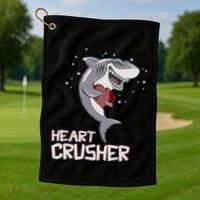 Heart Shark Crusher Valentines Day Cute Vgiftday Gift Golf Towel thumb 1