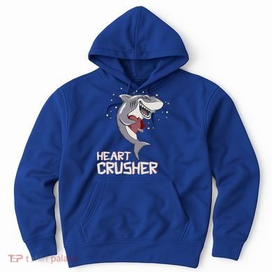 Heart Shark Crusher Valentines Day Cute Vgiftday Gift Hoodie