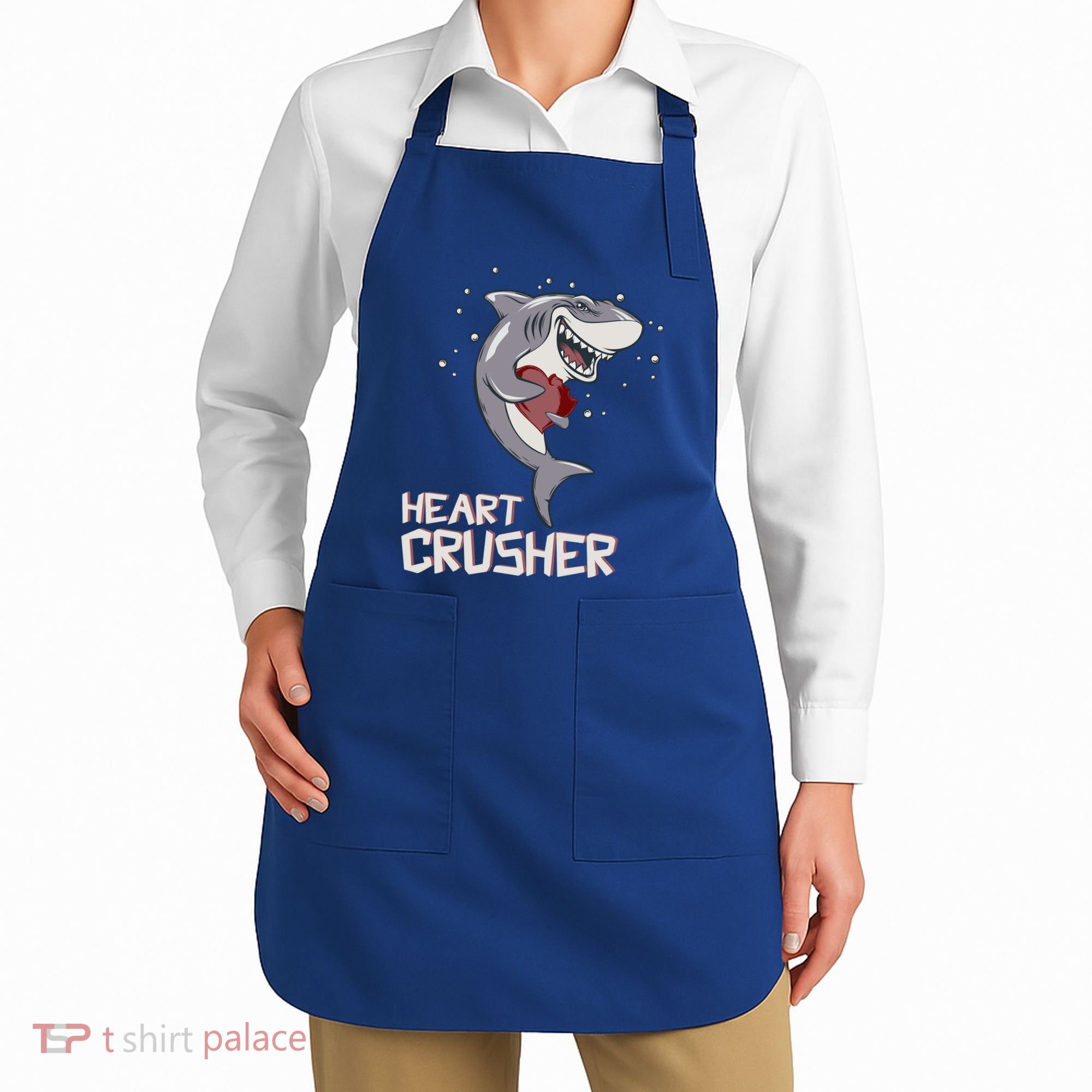 Heart Shark Crusher Valentines Day Cute Vgiftday Gift Apron