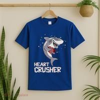 Heart Shark Crusher Valentines Day Cute Vgiftday Gift T-Shirt thumb 2