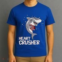 Heart Shark Crusher Valentines Day Cute Vgiftday Gift T-Shirt thumb 3