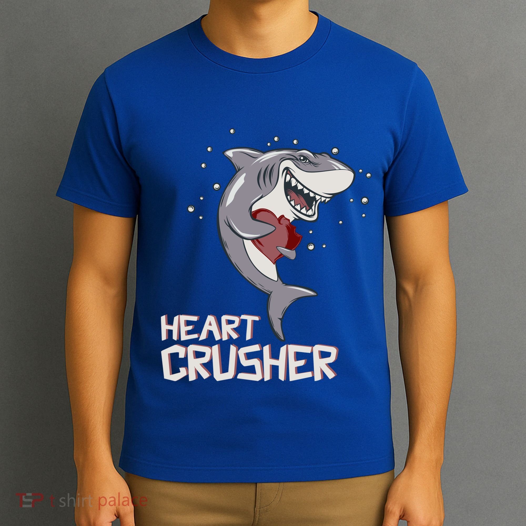Heart Shark Crusher Valentines Day Cute Vgiftday Gift T-Shirt