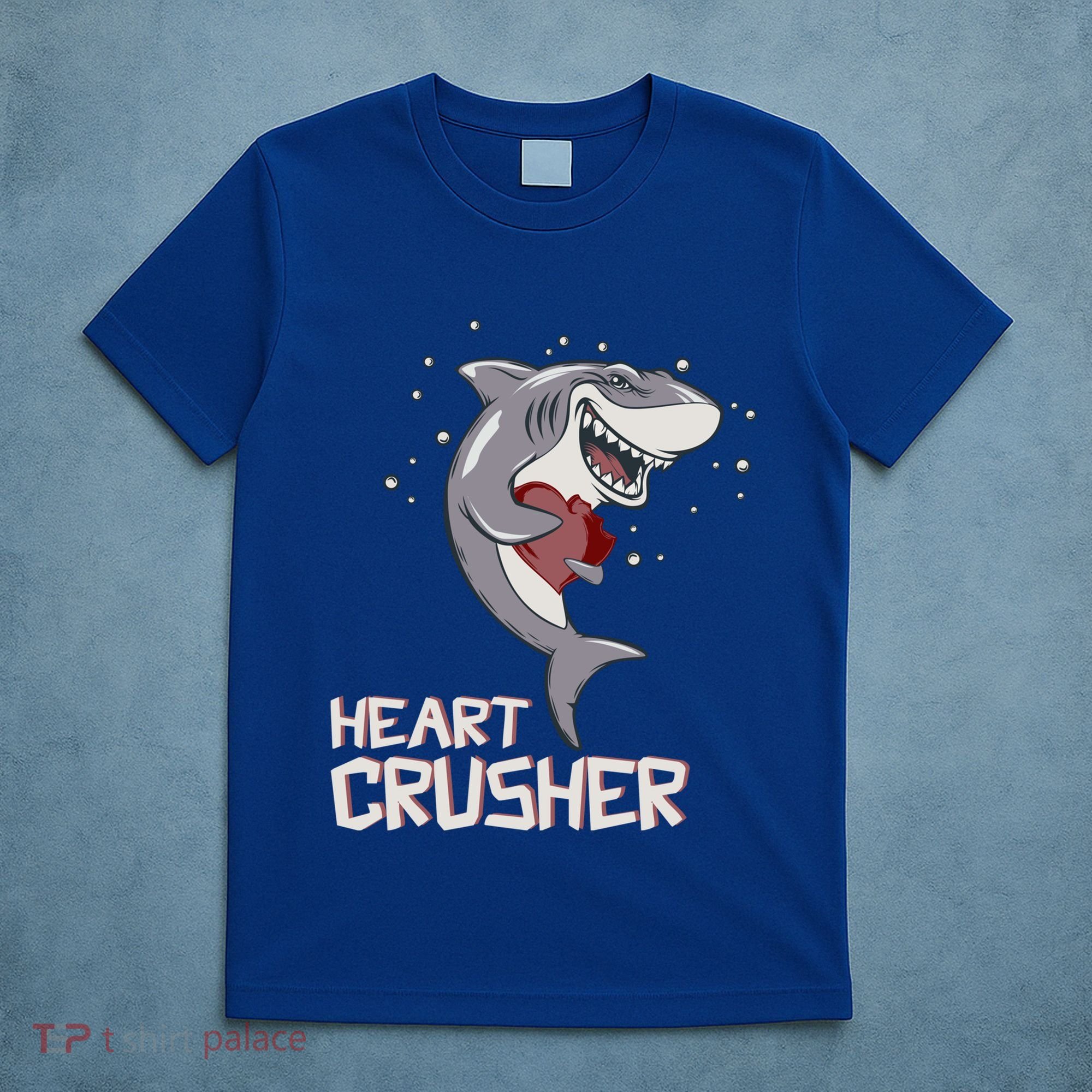 Heart Shark Crusher Valentines Day Cute Vgiftday Gift T-Shirt