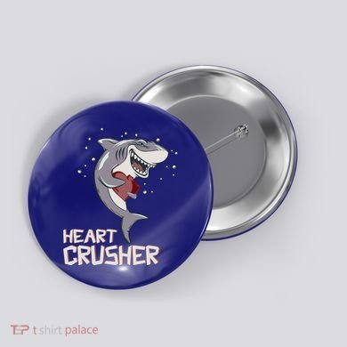 Heart Shark Crusher Valentines Day Cute Vgiftday Gift Button