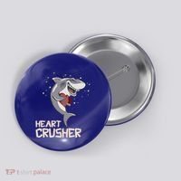 Heart Shark Crusher Valentines Day Cute Vgiftday Gift Button thumb 0