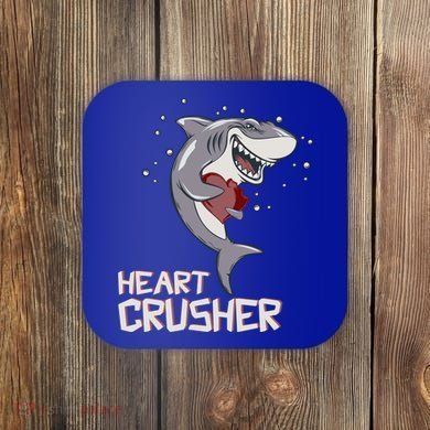 Heart Shark Crusher Valentines Day Cute Vgiftday Gift Coaster