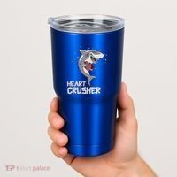 Heart Shark Crusher Valentines Day Cute Vgiftday Gift Tumbler thumb 2