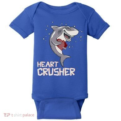 Heart Shark Crusher Valentines Day Cute Vgiftday Gift Baby Bodysuit