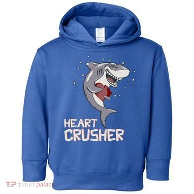 Heart Shark Crusher Valentines Day Cute Vgiftday Gift Toddler Hoodie