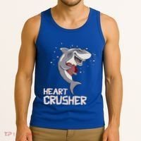 Heart Shark Crusher Valentines Day Cute Vgiftday Gift Tank Top thumb 3