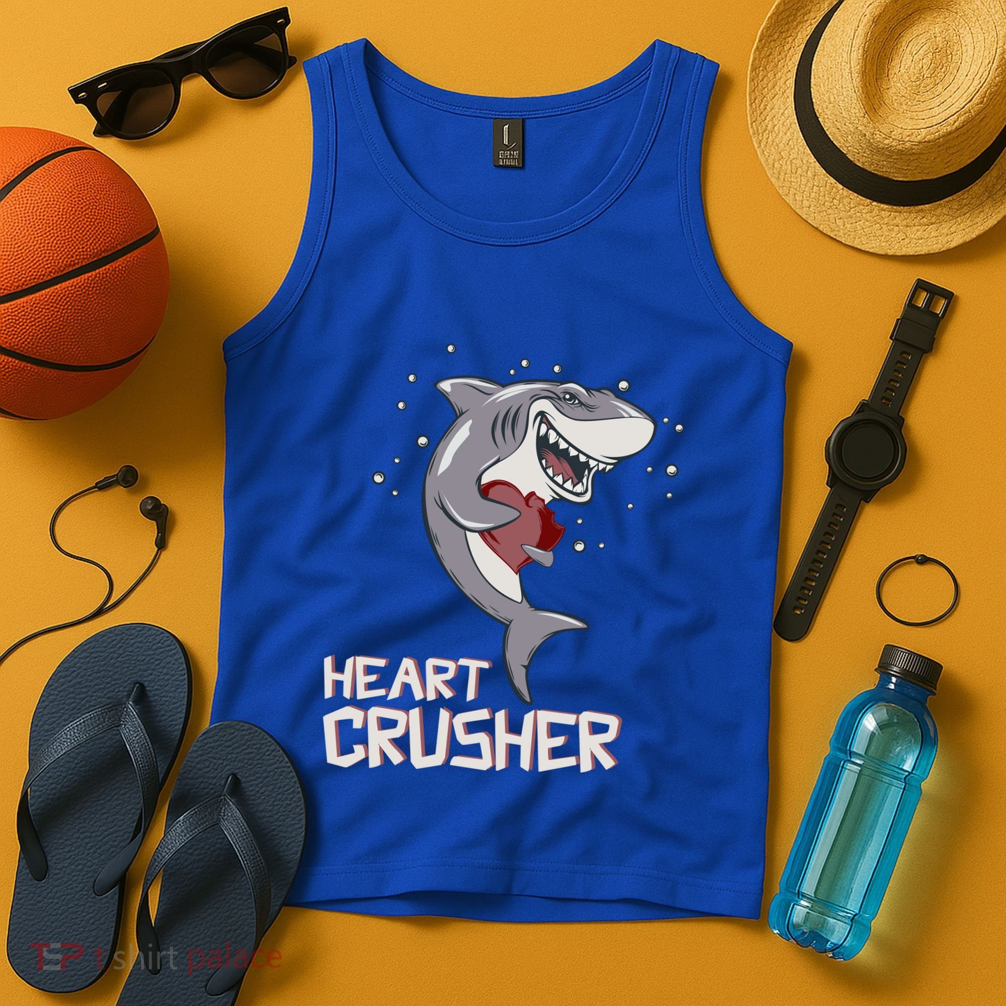 Heart Shark Crusher Valentines Day Cute Vgiftday Gift Tank Top