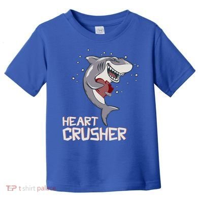 Heart Shark Crusher Valentines Day Cute Vgiftday Gift Toddler T-Shirt
