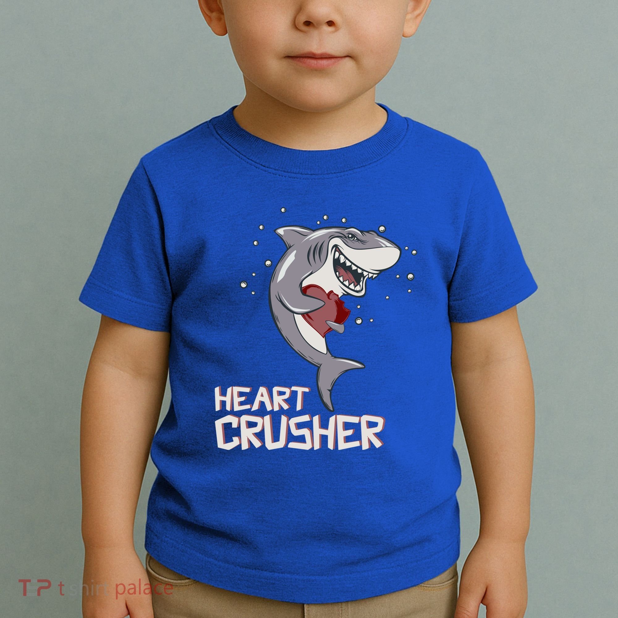 Heart Shark Crusher Valentines Day Cute Vgiftday Gift Toddler T-Shirt