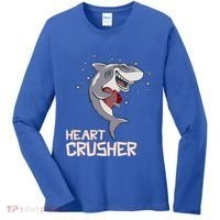 Heart Shark Crusher Valentines Day Cute Vgiftday Gift Women's Long Sleeve Shirt thumb 0
