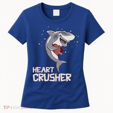 Heart Shark Crusher Valentines Day Cute Vgiftday Gift Women's T-Shirt