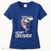Heart Shark Crusher Valentines Day Cute Vgiftday Gift Women's T-Shirt thumb 0