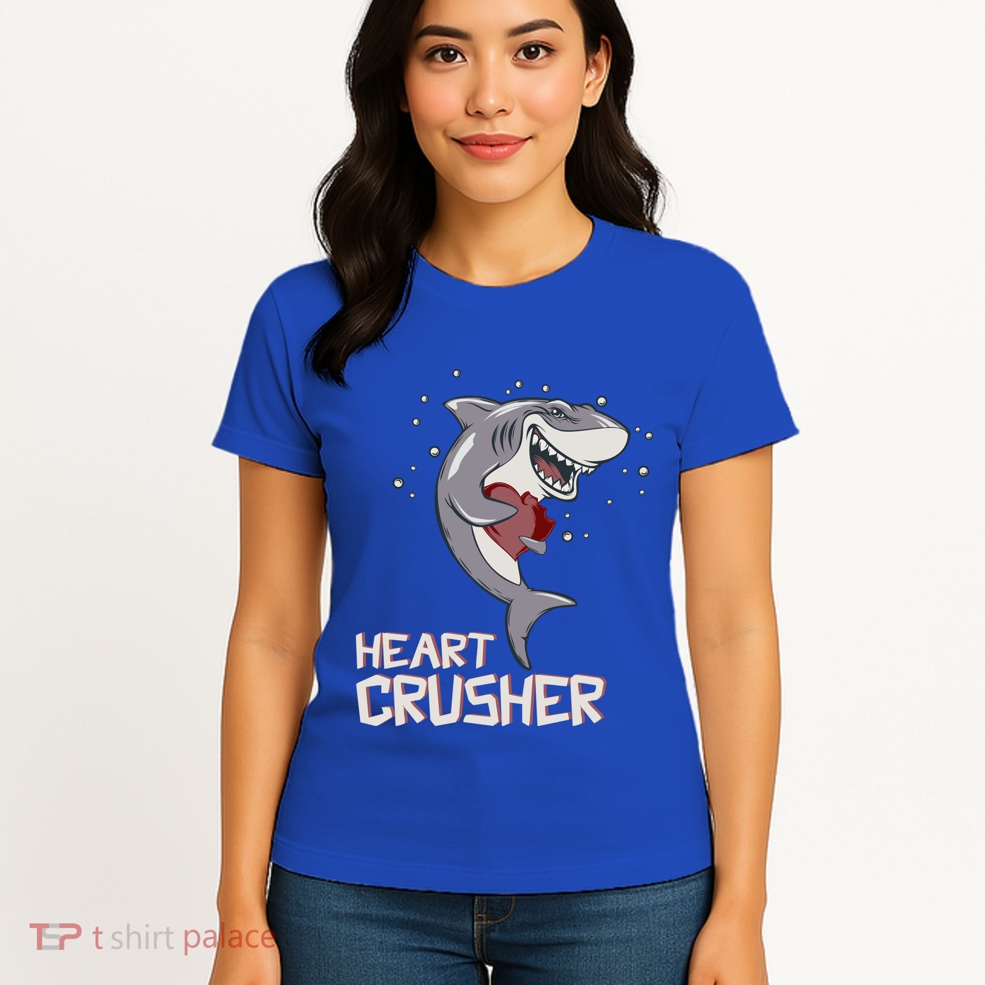Heart Shark Crusher Valentines Day Cute Vgiftday Gift Women's T-Shirt
