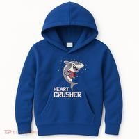 Heart Shark Crusher Valentines Day Cute Vgiftday Gift Kids Hoodie thumb 0
