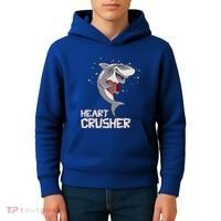 Heart Shark Crusher Valentines Day Cute Vgiftday Gift Kids Hoodie thumb 4