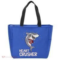 Heart Shark Crusher Valentines Day Cute Vgiftday Gift Tote Bag thumb 0