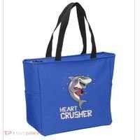 Heart Shark Crusher Valentines Day Cute Vgiftday Gift Tote Bag thumb 2