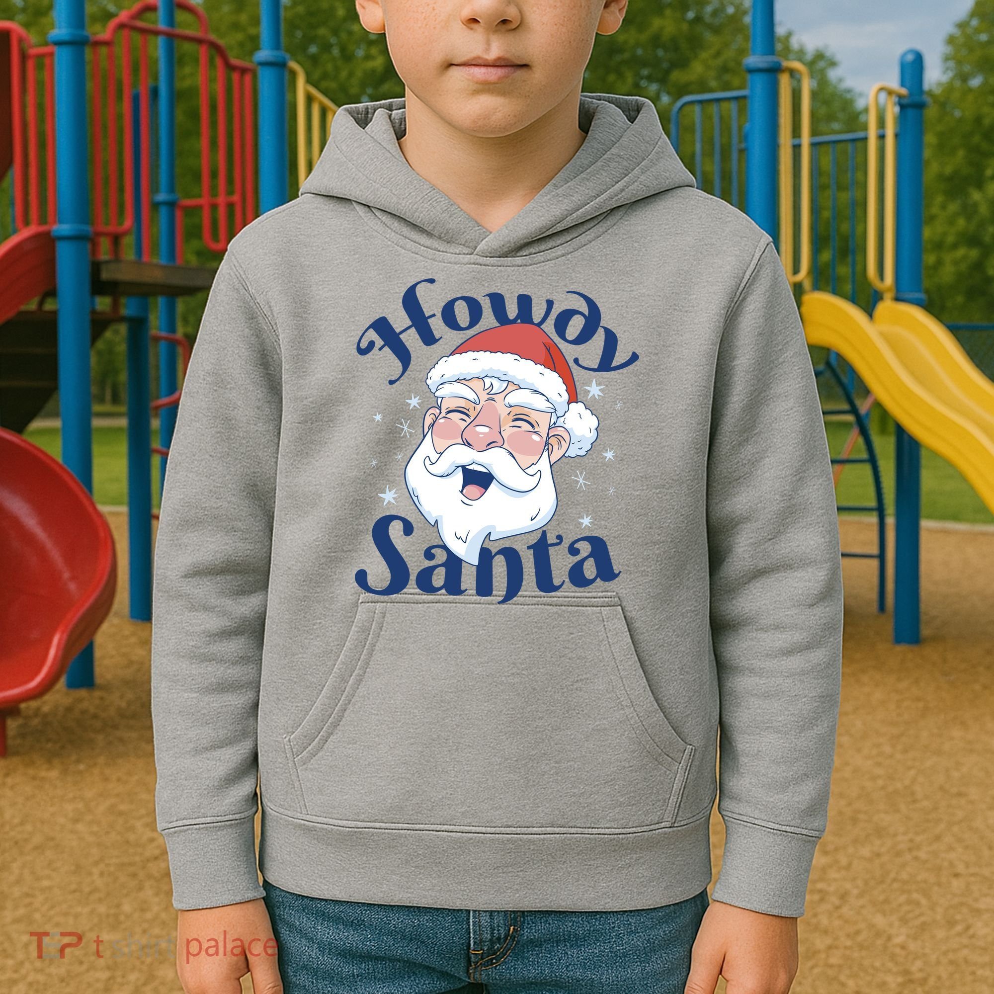 Howdy Santa Christmas Kids Hoodie