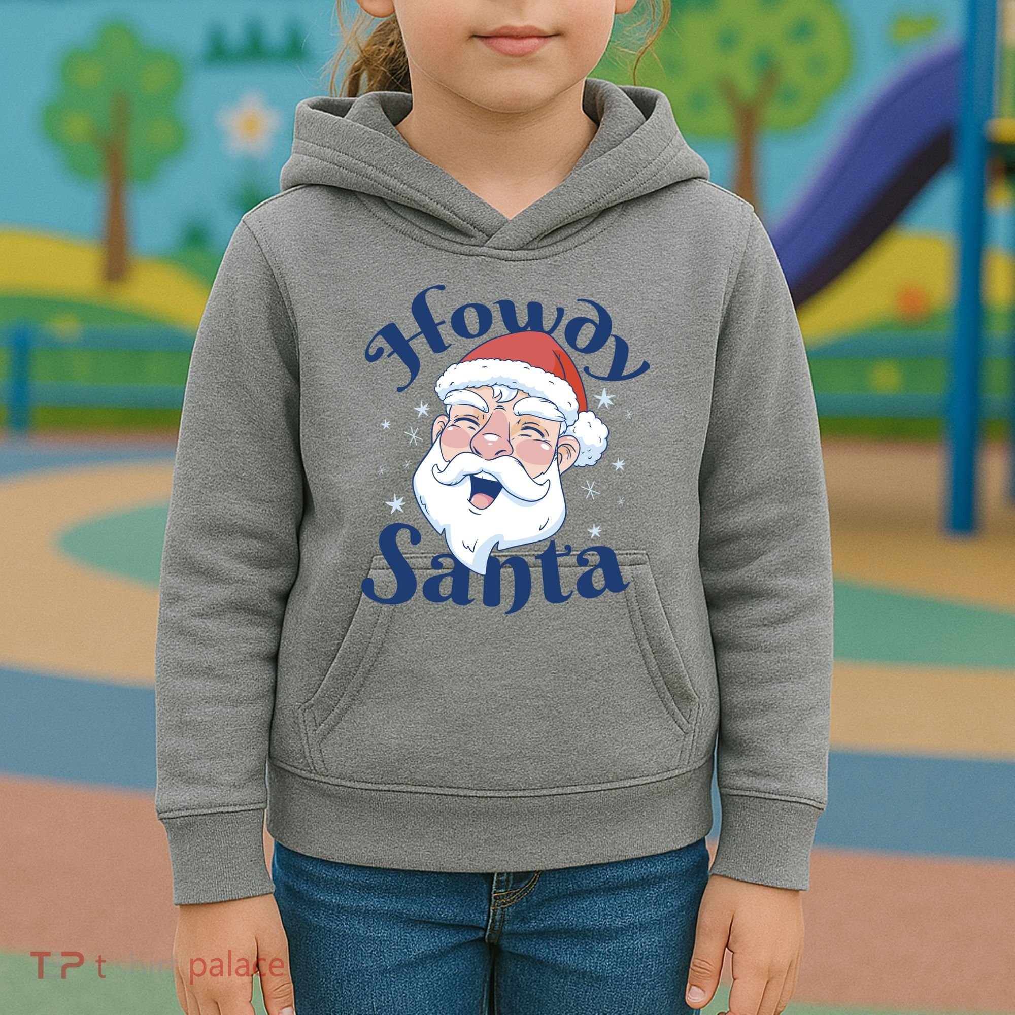 Howdy Santa Christmas Kids Hoodie