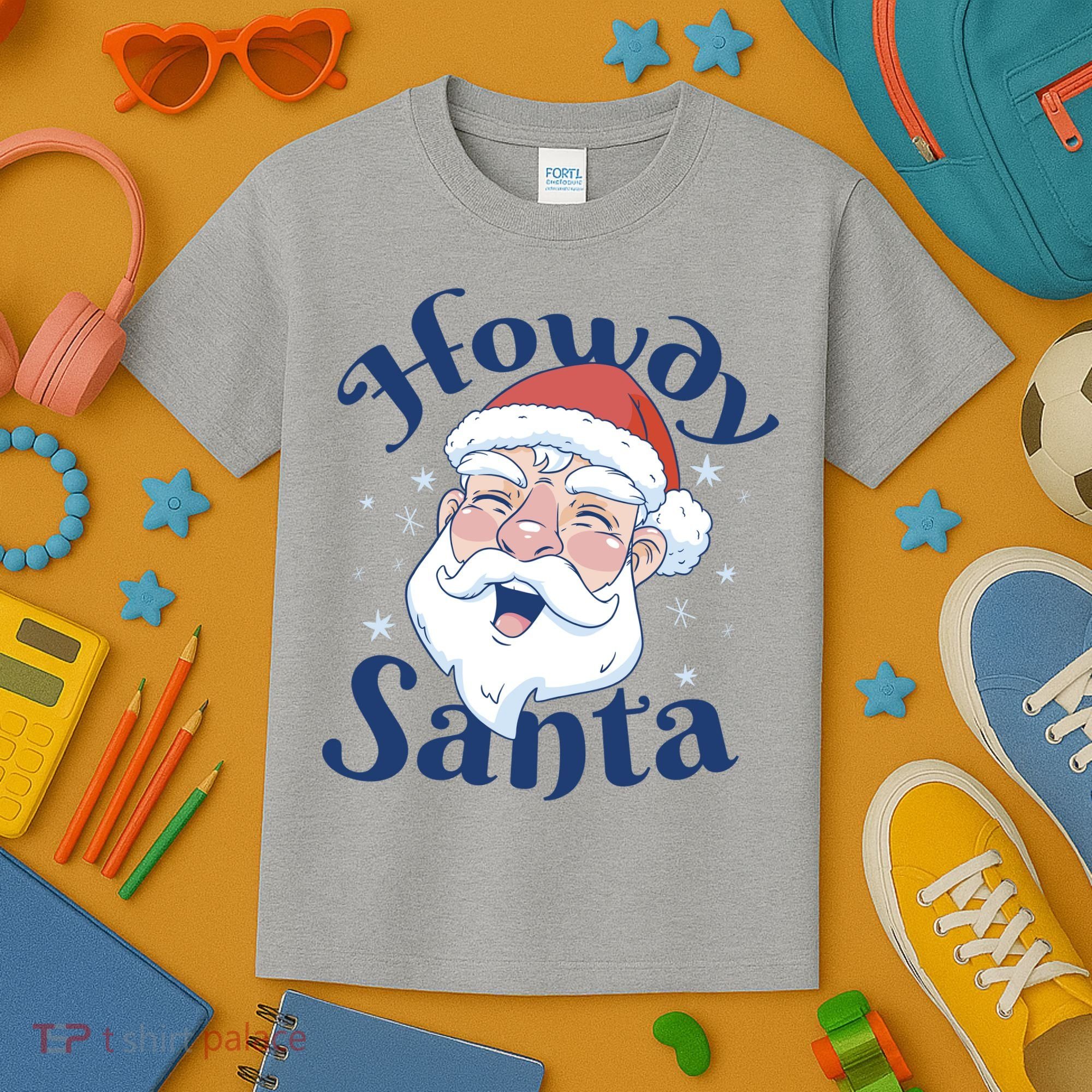 Howdy Santa Christmas Kids T-Shirt