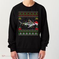 Hammerhead Shark Christmas Lights Santa Ugly Xmas Gift Women's Sweatshirt thumb 0