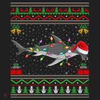Hammerhead Shark Christmas Lights Santa Ugly Xmas Gift Hat thumb 2