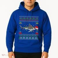 Hammerhead Shark Christmas Lights Santa Ugly Xmas Gift Hoodie thumb 2