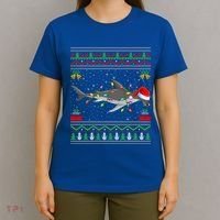 Hammerhead Shark Christmas Lights Santa Ugly Xmas Gift T-Shirt thumb 4