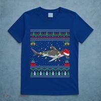 Hammerhead Shark Christmas Lights Santa Ugly Xmas Gift T-Shirt thumb 5