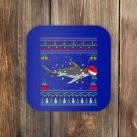 Hammerhead Shark Christmas Lights Santa Ugly Xmas Gift Coaster thumb 0
