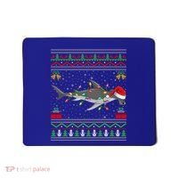 Hammerhead Shark Christmas Lights Santa Ugly Xmas Gift Mousepad thumb 0