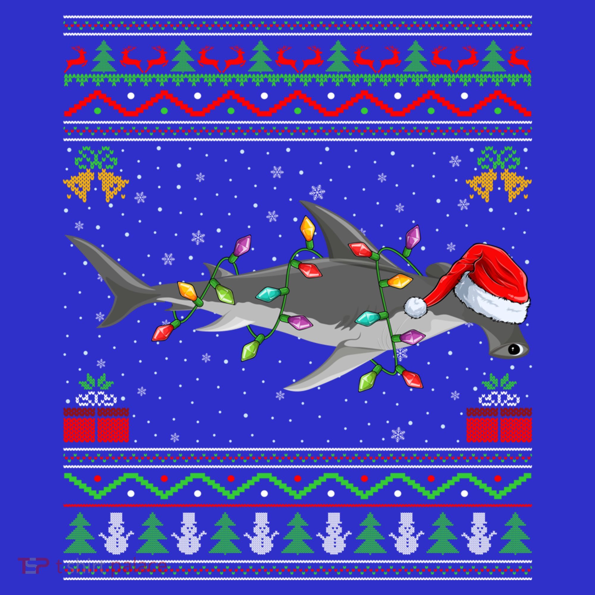 Hammerhead Shark Christmas Lights Santa Ugly Xmas Gift Mousepad