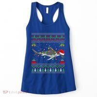 Hammerhead Shark Christmas Lights Santa Ugly Xmas Gift Women's Tank Top thumb 0