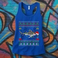 Hammerhead Shark Christmas Lights Santa Ugly Xmas Gift Women's Tank Top thumb 3