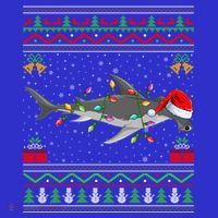 Hammerhead Shark Christmas Lights Santa Ugly Xmas Gift Baby Bodysuit thumb 2