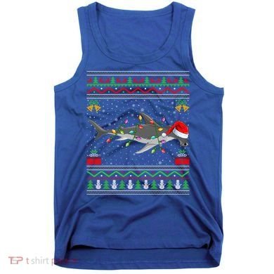 Hammerhead Shark Christmas Lights Santa Ugly Xmas Gift Tank Top