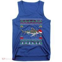 Hammerhead Shark Christmas Lights Santa Ugly Xmas Gift Tank Top thumb 0