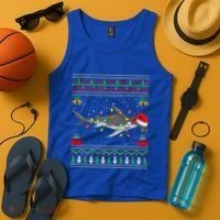 Hammerhead Shark Christmas Lights Santa Ugly Xmas Gift Tank Top thumb 4