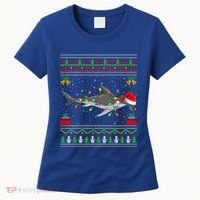 Hammerhead Shark Christmas Lights Santa Ugly Xmas Gift Women's T-Shirt thumb 0