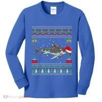 Hammerhead Shark Christmas Lights Santa Ugly Xmas Gift Kids Long Sleeve Shirt thumb 0